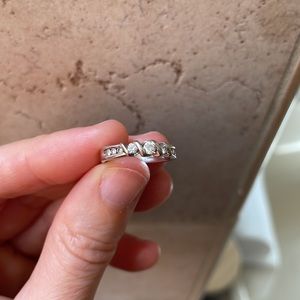 Beautiful white gold with multi diamond setting ring. Size 6